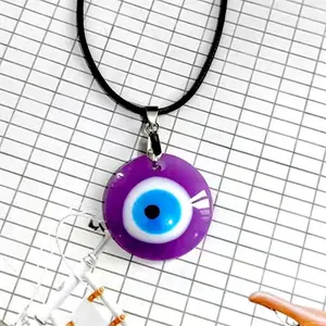 New Arrivals Spiritual Semi-finished Product Healing With Rope Resin Blue Turkey Evil Eyes Pendants For Gift