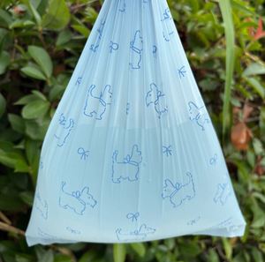 New Easy Tie Handles <b>Compostable</b> Biodegradable T-Shirt Material Plastic Doggie Waste Bags Cleaning - Product Image 3