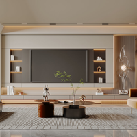 Meuble de salon moderne de luxe en gros, meuble TV/console de divertissement avec cheminée électrique à LED