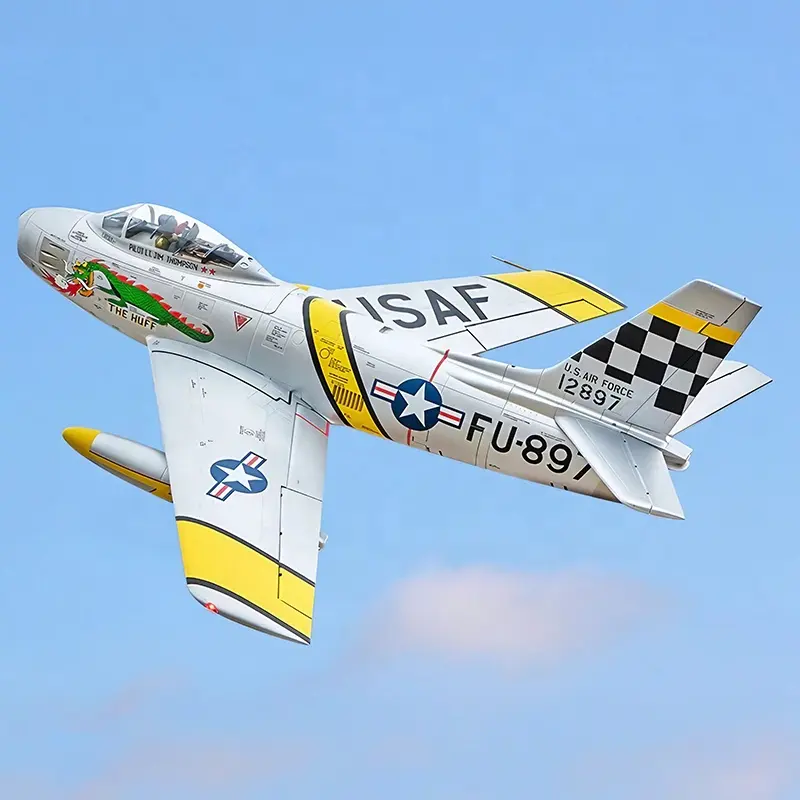 Oferta em massa FMS 80mm EDF F-86 Sabre EDF PNP The Huff RC Jet Avião Modelo Kit Controle Remoto com Grandes Margens