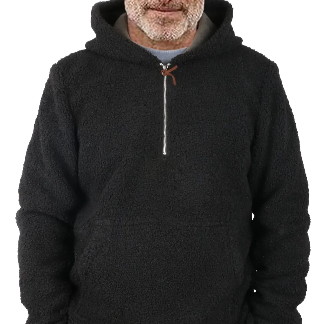 High Quality Winter Lambhair Sweatshirt 1/4 Zipper Printed Pullover Hoodies DIY OEM Customized Oversized Hoodies