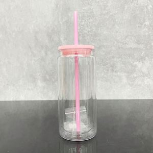 Vasos de plástico transparentes de 16oz y 20oz con logotipo personalizado, preperforados, tipo globo de nieve, con tapón de silicona para envolturas UV DTF - Product Image 3