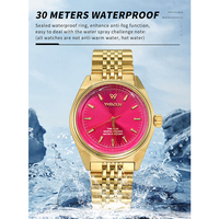YASHIDU Montre pour femme à grand cadran Saturn Rose Gold Montre-bracelet lumineuse résistante à l'eau