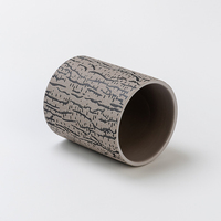 Vase à bougie en céramique créatif et moderne, texture gris-noir, 447 ml, pour décoration intérieure, remplissage de bougies parfumées