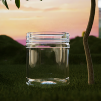 Vente en gros personnalisé Bocaux alimentaires en pot de miel avec couvercles et cylindre court transparent de 280ml 350ml 450ml
