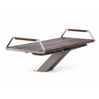 Banc d'extérieur moderne QIER en acier inoxydable écologique pour 2 personnes, pour patios, parcs et jardins - Durable et résistant à l'eau