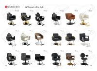 Kursi Salon Barber Tahan Lama, Kursi Salon Kecantikan, Kursi Salon Reclining Kulit PU Hitam untuk Salon Kecantikan dan Barbershop