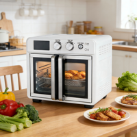 Four à convection électrique domestique en acier inoxydable à double porte, personnalisé OEM, pour friture à air chaud, facile à nettoyer
