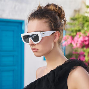 Lunettes de soleil Palm Angels à monture blanche UV400 PC unisexe style sport de plein air - Product Image 1