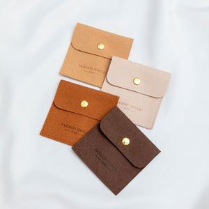 Pochette à bijoux en microfibre à rabat, en suède, pour colliers et bracelets, avec logo – Vente chaude - Product Image 1