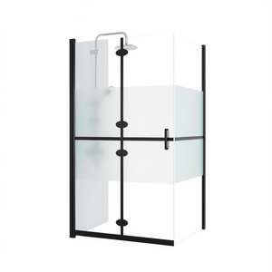 Mampara de Ducha Plegable con Vidrio ESG Semitransparente, 47.2 x 74.8 Pulgadas, Diseño Minimalista - Product Image 1