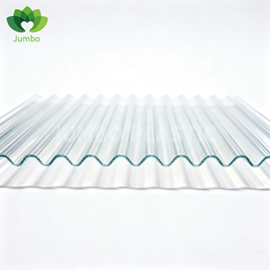 Lembaran Plastik PC Transparan Bergelombang, Papan Atap Polikarbonat Bahan Baku Berlapis UV Khusus - Product Image 1