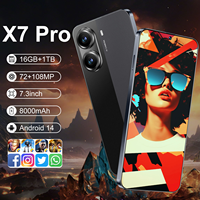 Smartphone X7 Pro 5G Más Vendido, 16GB+1TB, Doble SIM, Doble Modo de Espera, Android, 8000mAh, Pantalla 2K, Cámara Trasera de 108MP, Francés, Español