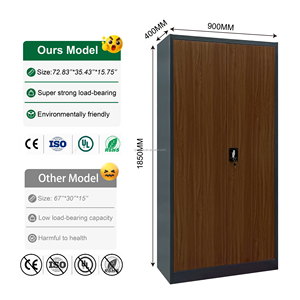 Archivador Metálico Moderno <span class=keywords><strong>de</strong></span> 2 Puertas con Acabado en Madera, con Cerradura <span class=keywords><strong>de</strong></span> 3 Puntos, Ecológico, <span class=keywords><strong>de</strong></span> Gran Capacidad, para Oficina Comercial - Product Image 2