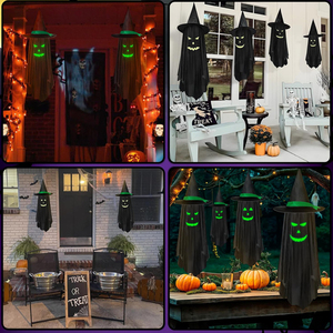 Decoraciones Colgantes de Halloween, Fantasma Espeluznante con Luz Brillante en la Oscuridad, para Jardín, Exterior, Adornos para Fiesta de Halloween - Product Image 6