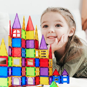 Azulejos magnéticos de 7,5 CM para niños, juego de azulejos de construcción con imán 3D, juguetes de aprendizaje STEM, juguetes magnéticos, <span class=keywords><strong>regalo</strong></span> para niños y niñas de más de 3 <span class=keywords><strong>años</strong></span> - Product Image 3