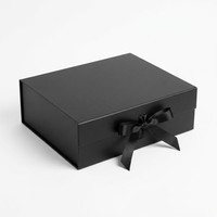 Boîte rigide magnétique LuxuryMatteBlackFlip avec impression personnalisée et graphiques intérieurs pour instrument de soin de la peau, emballage cadeau haut de gamme