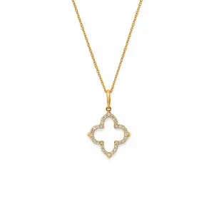 吉奈尔时尚925纯银水晶项链象征幸运三叶草吊坠项链与立方锆石