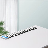 Petit piano numérique portable à roulettes pour bébé 49 touches clavier jouet pour enfants piano électronique intelligent en silicone à enrouler pour enfants