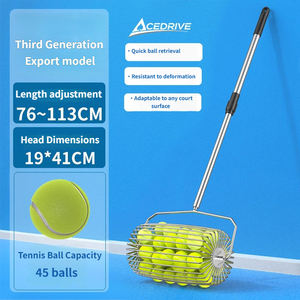 Ramasseur de balles de tennis et de pickleball portable et léger en acier inoxydable, avec rouleau réglable, équipement de ramassage de balles Acedrive - Product Image 2