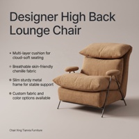 Fauteuil d'appoint moderne en tissu, fauteuil simple de luxe design, fauteuil rembourré pour salon avec pieds en métal