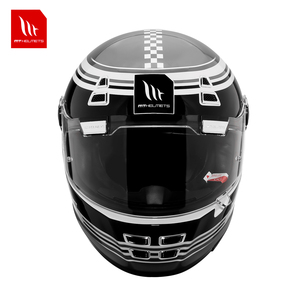 หมวกกันน็อคเต็มใบสไตล์เรโทร MT Helmets Jarama หมวกกันน็อคสำหรับรถจักรยานยนต์แบบเต็มใบ สีดำขาว ดีไซน์กราฟิก  พร้อมแผ่นบังแดดใส ได้รับการรับรองมาตรฐาน ECE - Product Image 3