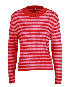 Maglione lavorato a <span class=keywords><strong>maglia</strong></span> personalizzato a righe da <span class=keywords><strong>donna</strong></span> 10 pz con Logo di moda Casual di nuovo stile - Product Image 3