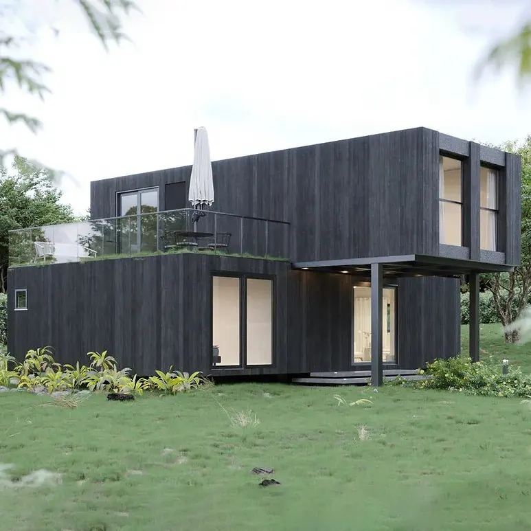 Modular 2 Pisos Living Fabricado Totalmente Mobilado Luxo Pré Fabricado Kit Portátil Shipping Container Homes Casa