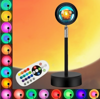 Mini projecteur LED USB Coucher de soleil Arc-en-ciel Néon, éclairage d'ambiance pour café, bar, photographie, chambre à coucher, fête, décoration de pièce