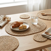 Tapis de table bohème en corde de chanvre naturelle, écologique, antidérapant, résistant à la chaleur, durable, décoration de la maison, service alimentaire