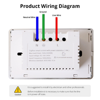 Enchufe de Pared Inteligente Táctil de 2 Tomas Zemismart Tuya Zigbee con Monitoreo de Energía, Compatible con Alexa y Google Home, Productos para el Hogar Inteligente