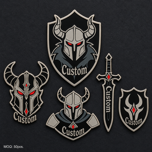 En gros, Pin's en émail personnalisé <span class=keywords><strong>Chevalier</strong></span> Démon Sombre, style Gothique Nordique, badge de personnage de jeu Guerrier Maléfique Fantastique, pin's de revers en métal - Product Image 1