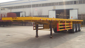 Semi-remorque surbaissée en acier de 40 pieds et 50 tonnes, 3 essieux, haute qualité, pour conteneurs de marchandises, roues 12R22.5, benne basculante basse, personnalisée - Product Image 4