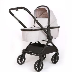 Poussette bébé pliable compacte de <span class=keywords><strong>luxe</strong></span> en alliage d'aluminium personnalisée OEM, conforme à la norme EN 1888, <span class=keywords><strong>2</strong></span> en 1 avec siège <span class=keywords><strong>auto</strong></span>, 3 en 1 avec landau pliable - Product Image 2