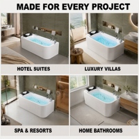 Baignoire de massage Whirlpool OEM moderne, baignoire spa de luxe en acrylique avec jets pour la rénovation des salles de bain d'hôtels et d'appartements aux États-Unis