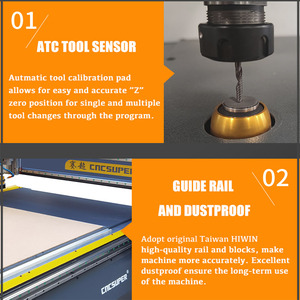 Router CNC ATC con Area di Lavoro Personalizzabile, Magazzino Utensili Lineare, Tavolo a Vuoto a 5 Zone per Legno, Acrilico, MDF, Alluminio - Product Image 5