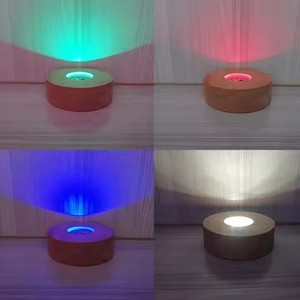Nuovo arrivo USB luce notturna moderna lampada rotonda in legno <span class=keywords><strong>con</strong></span> sfera di cristallo portatile per uso domestico porta batteria AAA - Product Image 4