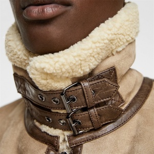 Custom Berber Fleece Lining Soft Shell Sherpa <strong>Suede</strong> <strong>Jacket</strong> for <strong>Men</strong> - Product Image 4