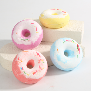 Bombas de Baño de Sal Marina Natural Hidratante de 40G, Aromaterapia de Lavanda, Aceite Esencial con Aroma Floral, Bombas de Baño Hechas a Mano en Forma de Donut - Product Image 1