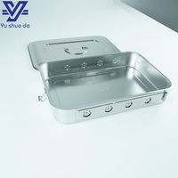 Boîte de Stérilisation Verrouillable en Acier Inoxydable, Boîte à Instruments Médicaux Perforée avec Poignée, Boîte de Rangement Autoclavable pour Laboratoire