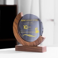 Trophée de Cristal Rond en Bois pour Cadeau Souvenir d'Usine en Gros, Plaque de Récompense par Sublimation MH-NJ00684
