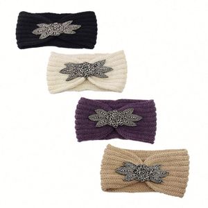 Wholesale New Design <b>Knitted</b> Handmade Woven <b>Wool</b> Elastic Hairband Winter Hair Accessories Women Diamond Warmer <b>Headband</b> - Product Image 5