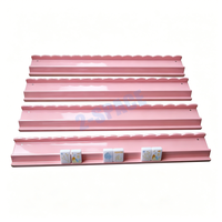 Mahjong américain de 21 pouces, rose, à motif ondulé, avec plateau brillant et bords festonnés, avec pousseurs magnétiques en bois