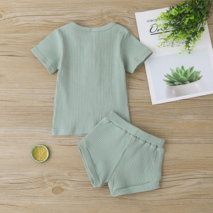 Conjunto de Ropa para Bebé de 2 Piezas, Camiseta + Pantalones Cortos, Ropa para Bebés, Ropa de Punto para Niñas, Ropa de Verano para Bebés - Product Image 4