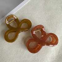 Ziteng Pince à cheveux personnalisable en acétate couleur gelée, simple, de taille moyenne, avec logo requin, style européen et américain, pour la nuque