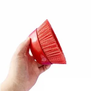 75mm लाल नायलॉन फिलामेंट घर्षण कप ब्रश