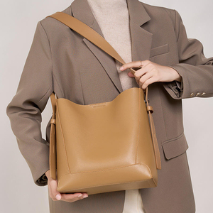 Women Bucket Bags Wide <b>Strap</b> Women <b>Shoulder</b> Bags Luxury Leather Crossbody Bag for Women - Product Image 3