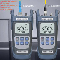 Testeur de puissance optique AUA-G510B VFL10MW avec lumière LED -50~+26dBm 850-1650nm SM 9/125um, testeur de fibre optique avec connecteur universel SC/FC/ST