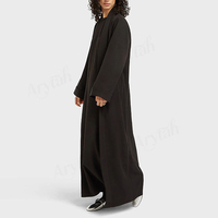 Robe Abaya noire élégante pour femmes, tissu de qualité supérieure, étiquette personnalisée, commande en gros, fabricant de mode islamique pour femmes musulmanes