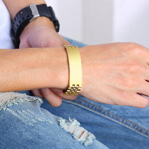 Bracelet en métal personnalisé pour <span class=keywords><strong>homme</strong></span> en or avec nom, bracelet en acier pour couple, bracelet personnalisé pour <span class=keywords><strong>homme</strong></span>, bracelet en acier inoxydable - Product Image 4